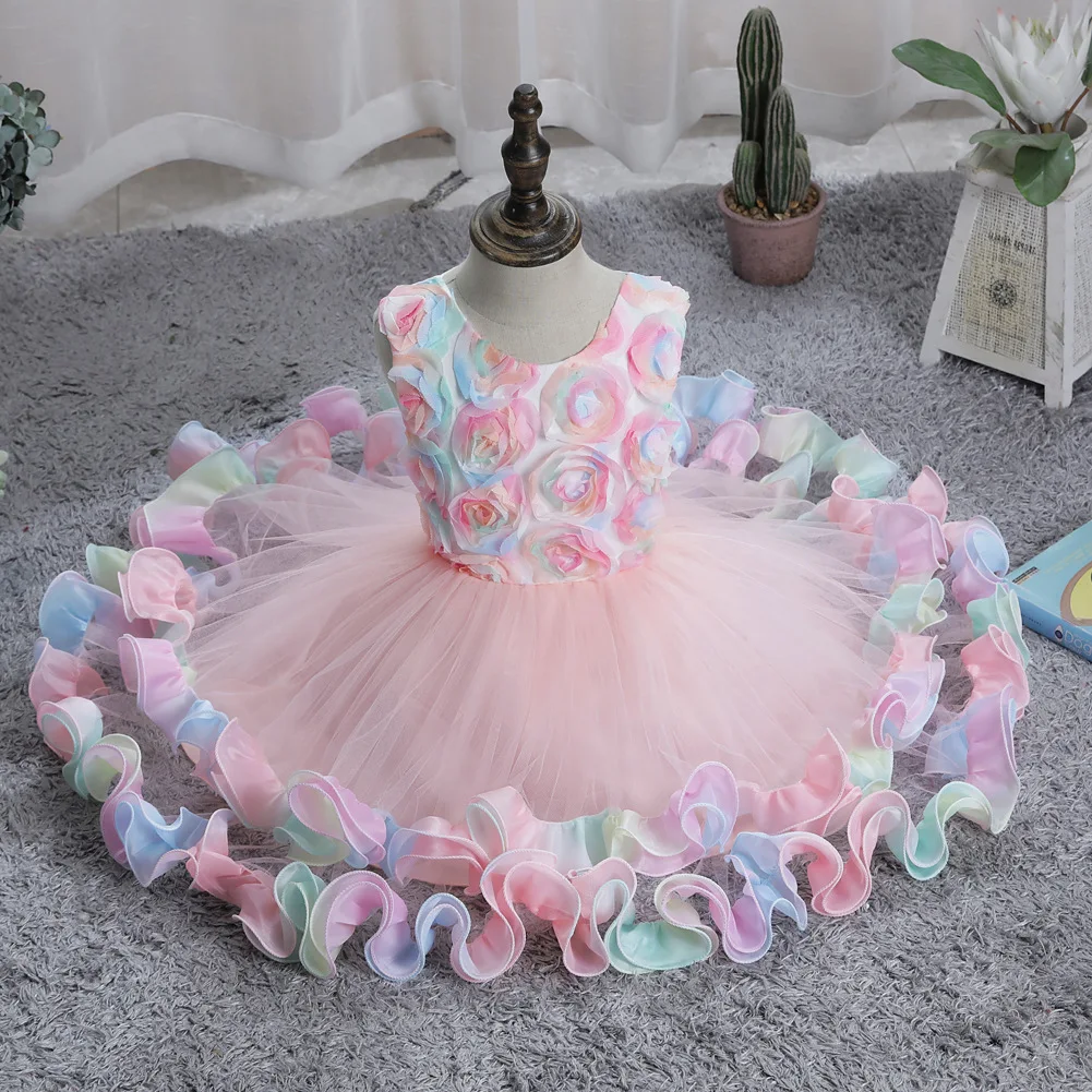 

10 Little Girls Lace Bridesmaid Dress Kids Dresses For Girls Princess Evening Children's Dress Girl Party Wedding Dress Costume