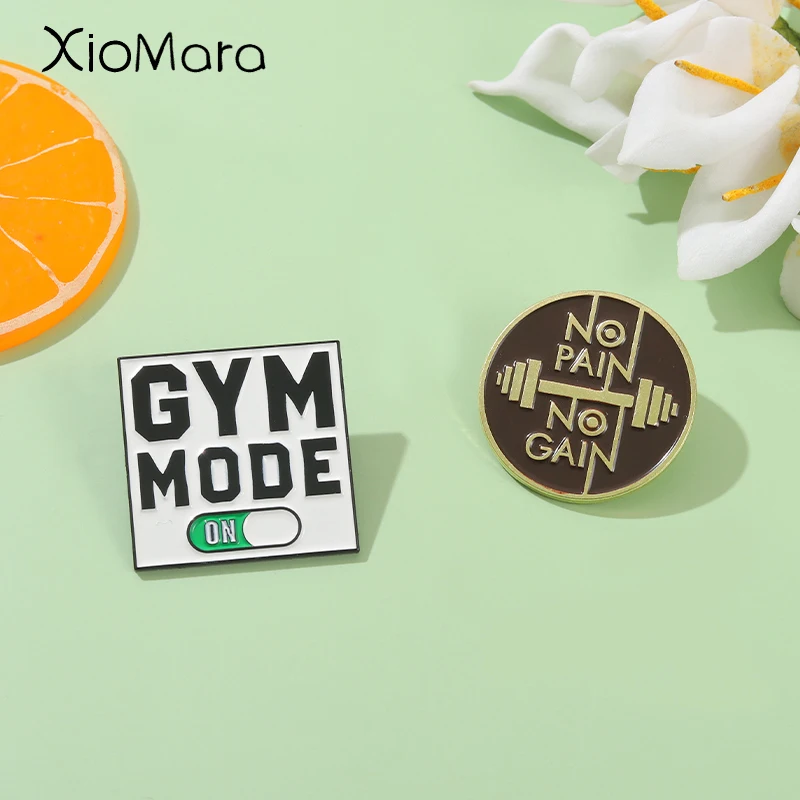 

Sentences Enamel Pins Barbell Gym Incentives to Fitness Brooches Personality Accessories Backpack Pin Badge Jewelry Gift Friend