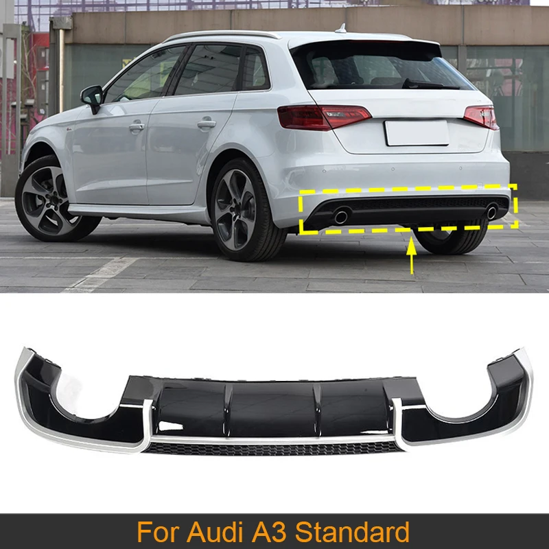 Черный Автомобильный задний диффузор FRP спойлер для Audi A3 Standard Sedan Hatchback 2014 2016 4