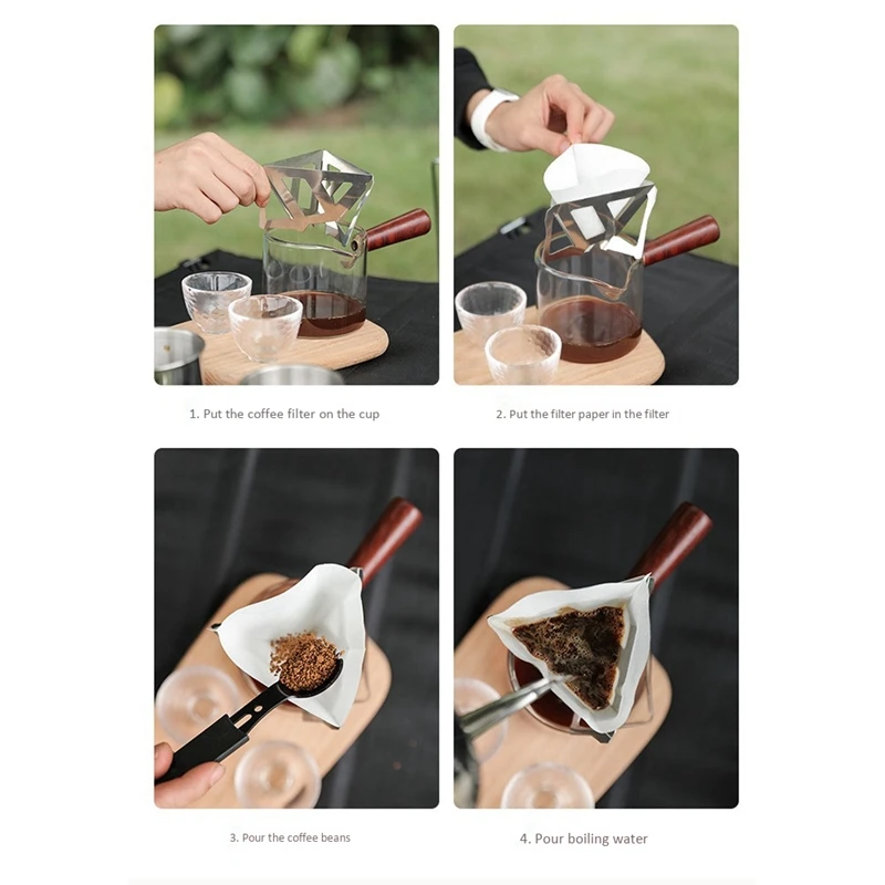 

Stainless Steel Coffee Filter Holder Outdoor Camping Folding Portable Coffee Drip Rack Dripper