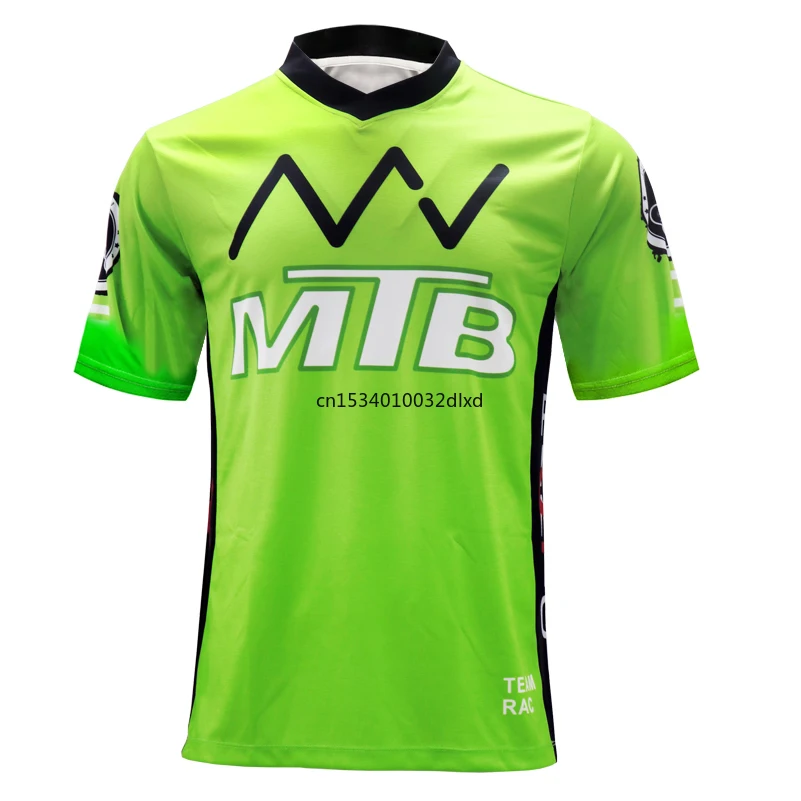 

Enduro jersey green mtb short sleeve downhill jersey motorcycle motocross tops motorbike clothing dirt bike dh bmx shirts