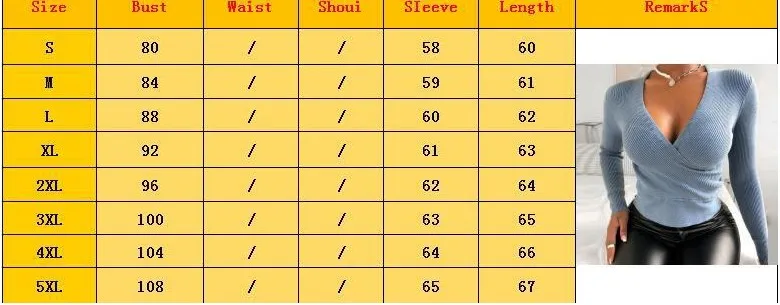 

Women 's Knitted T-Shirt Long-Sleeved Sexy V-Neck Slim Threaded Pullover 2021 Solid Color Casual All-match Female Top Clothes