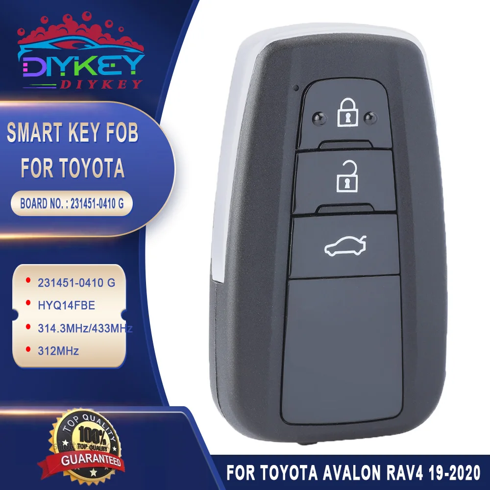 

DIYKEY 231451-0410 G for Toyota Avalon 2019-2020 Smart Key 3 Button Keyless Remote Fob HYQ14FBE