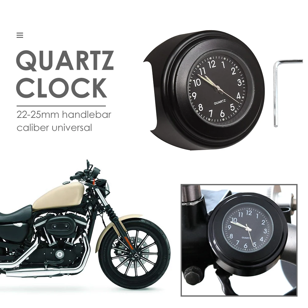22-25 мм кронштейна для руля велосипеда байка мотоцикла светящиеся часы кварцевые