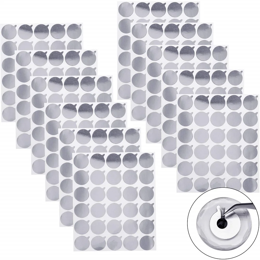 

300 Pcs Disposable Eyelash Glue Holder Pallet Sticker Eyelash Extension Adhesive Glue Paper Patches Glue Pads Stand 2.5cm