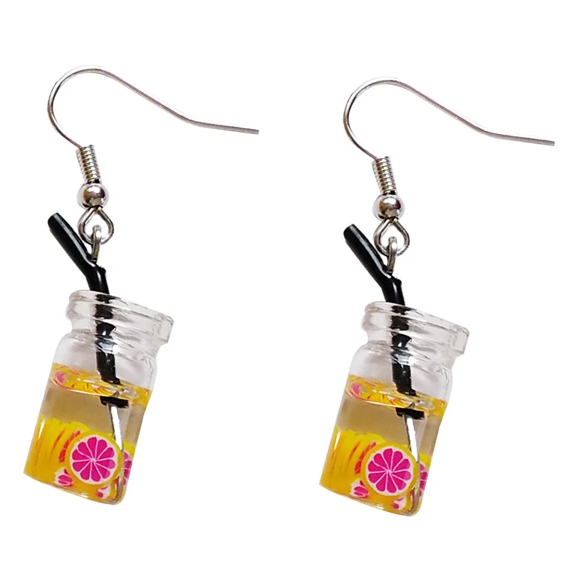 

2020 New Fashion Women's Earrings Pearl Milk Tea Fruit Creative Personality Drop Earrings Korean Ear Women Jewelry Girl Gifts