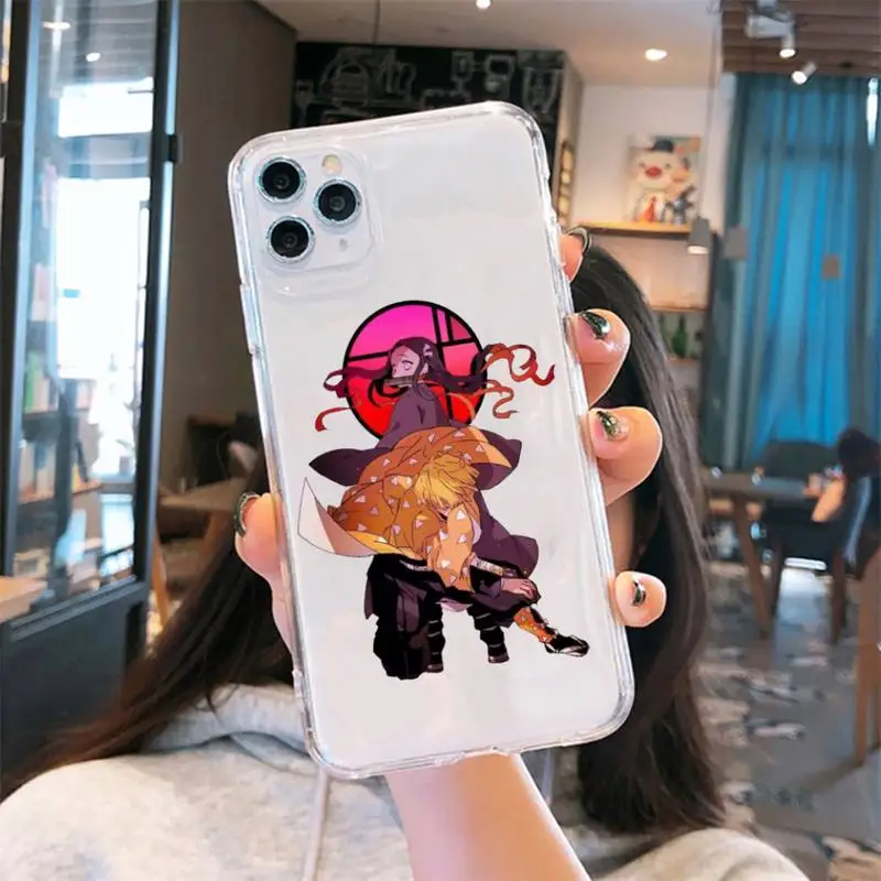 

Demon Slayer anime comics Phone Case Transparent soft For iphone 5 5s 5c se 6 6s 7 8 11 12 plus mini x xs xr pro max