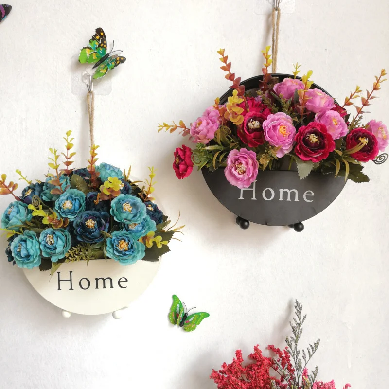 

Romantic Plastic Wall Hanging Planter Plant Flower Pot Trough Garden Fence Balcony Railing Flower Basket Garden Decoration