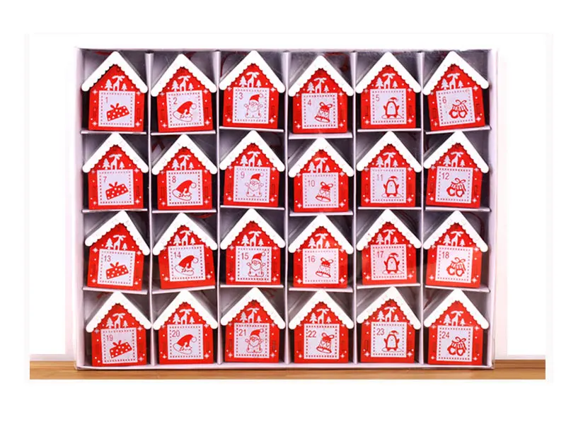 Style 1 7,5*8,2 см винтажный деревянный календарь Advent DIY украшение для дома Рождественская елка офисное украшение новые творческие детские подарки - Цвет: Style 1