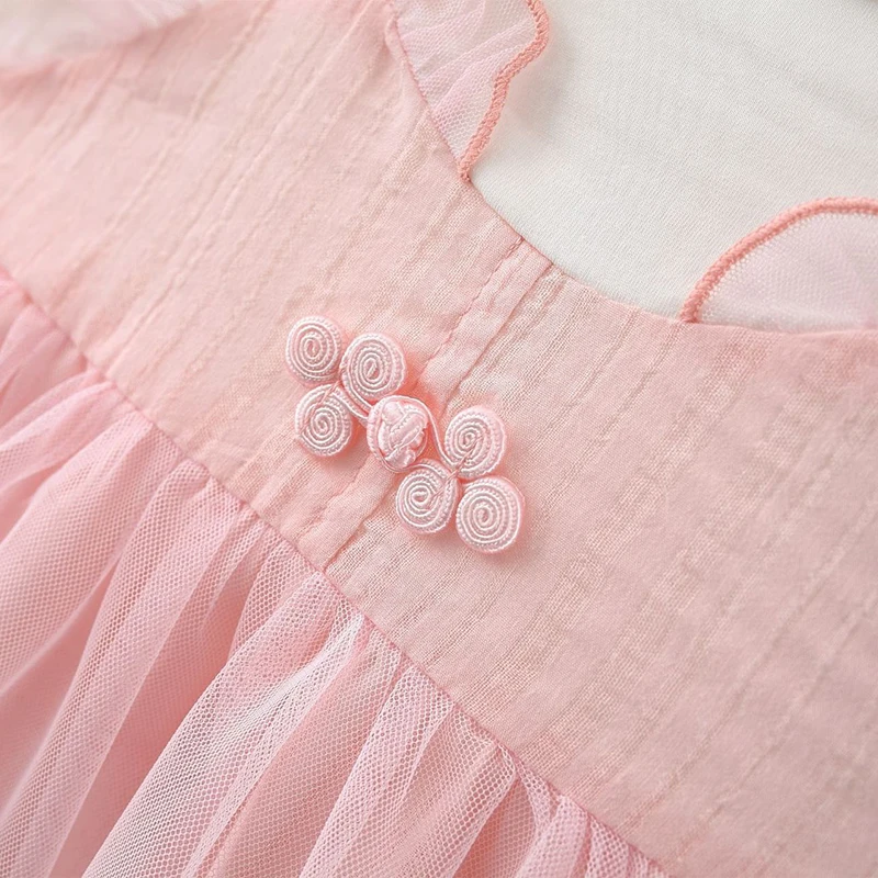 

2021 spring and Autumn Infant Baby Girl spotted bow Dress Clothes bubble short Sleeve Princess Dresses Casual Toddler skirt for