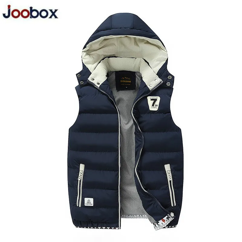 Мужской флисовый жилет с капюшоном Толстая теплая куртка без рукавов парка