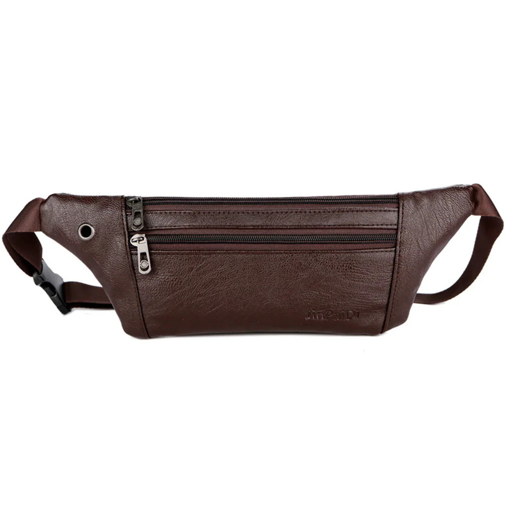 

Men Ultrathin Leather Waist Packs PU Leather Multifunction Man Bags Solid Color Male Waist Bags For Outdoor Sport