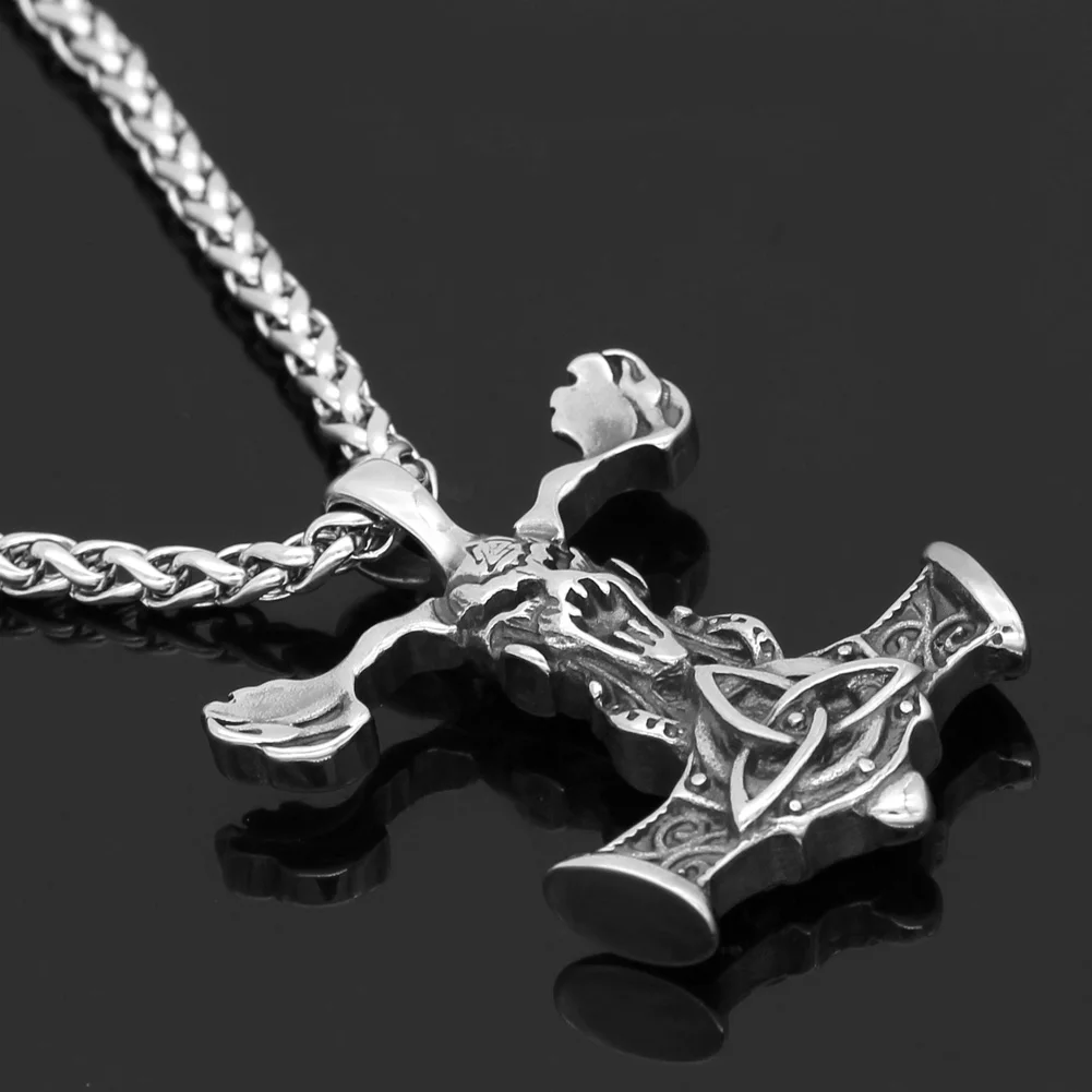 Мужской скандинавский Викинг узел Тор молот талисман MJOLNIR ожерелье с подвеской