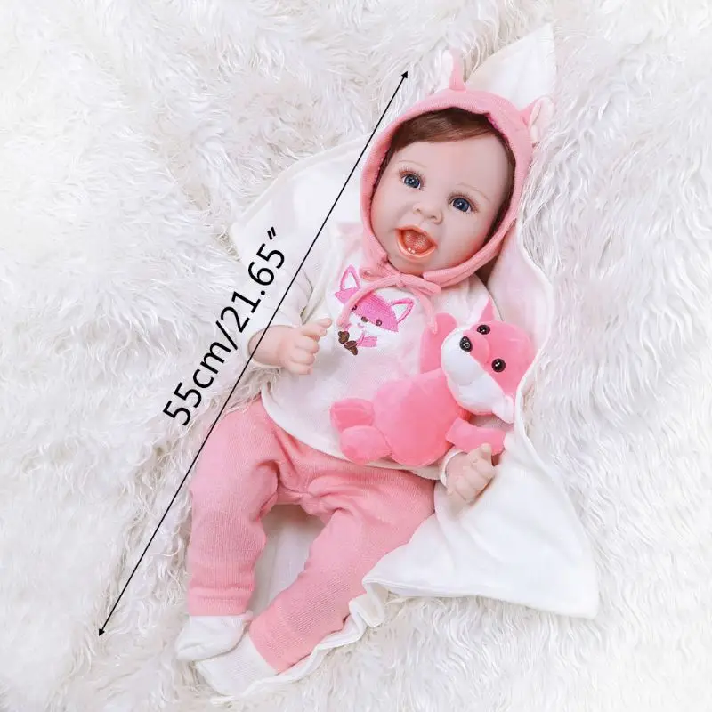 

55cm Realistic Doll Toddler Babies Lifelike Girl Play Toy Blanket Christmas Gift