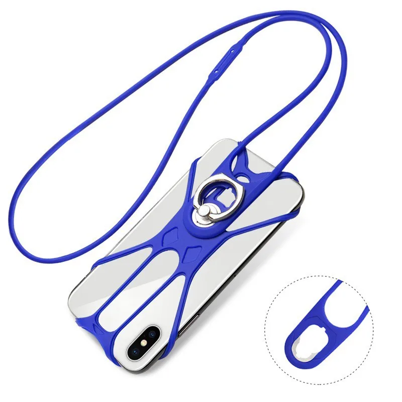 Универсальный чехол для телефона с ремешком на шнурке и поворотным кольцом 360