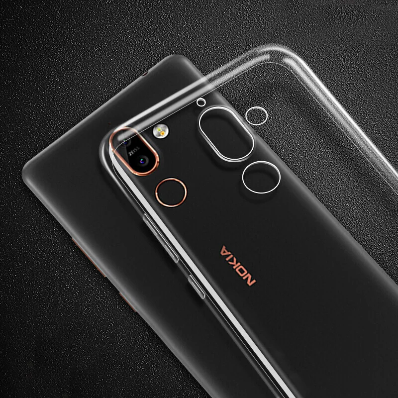 Прозрачный тонкий чехол для телефона Nokia 7 Plus Nokia7Plus TA 1062 мягкий прозрачный