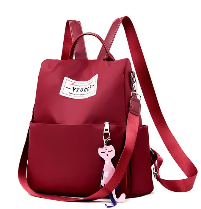 Женский рюкзак с защитой от кражи, новая Корейская версия, ткань Оксфорд, Холщовый Повседневный женский рюкзак с принтом, дорожная сумка WHY457 - Цвет: Золотой