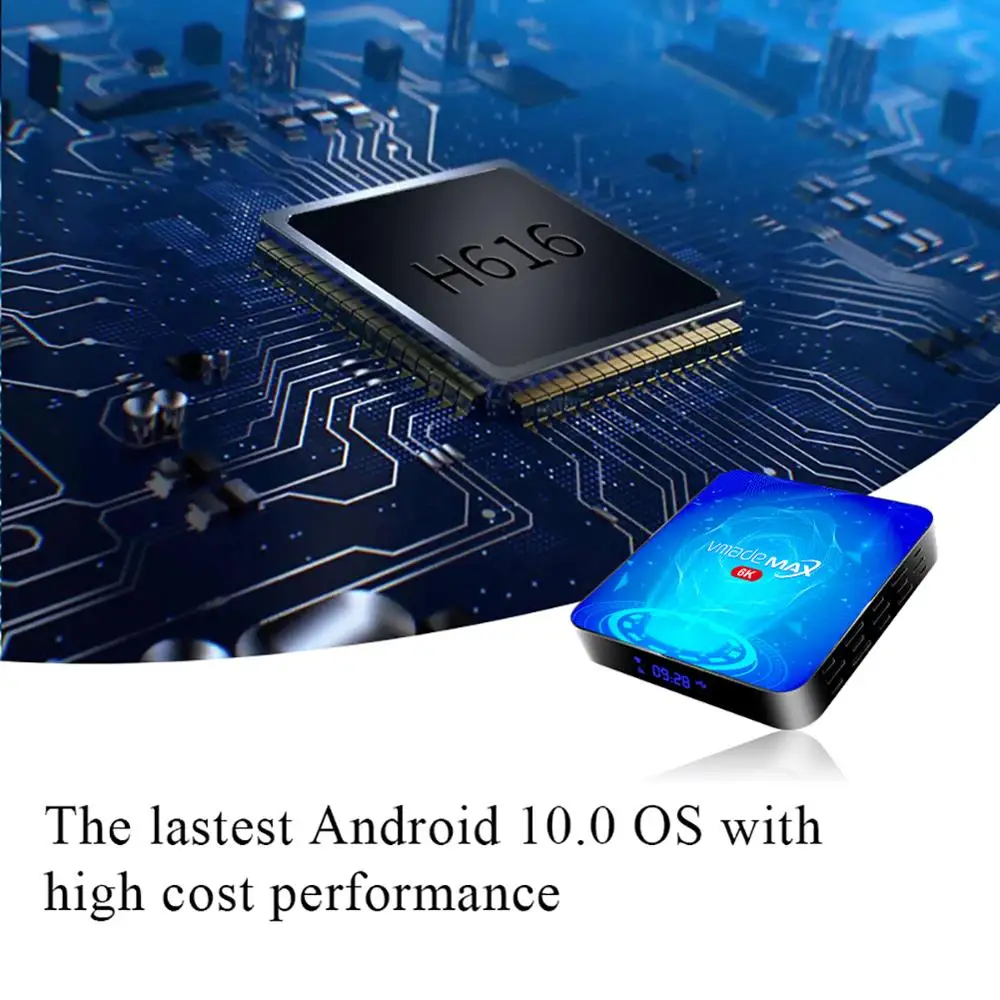 2020 Смарт ТВ приставка Android 10 Vmade Max 4 Гб 64 TVBOX 6K 60fps Google PlayStore Youtube Декодер каналов