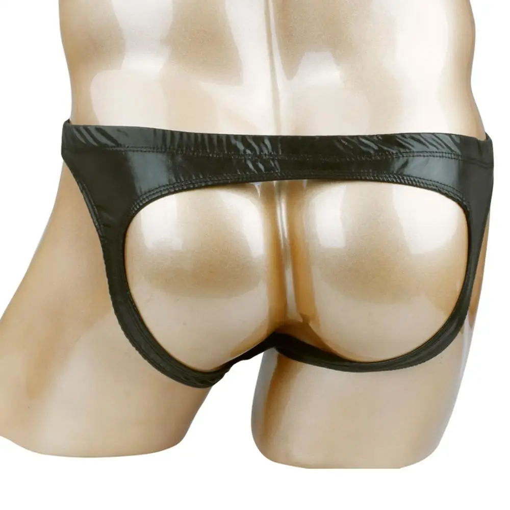 Сексуальное женское белье гей трусы для мужчин лакированная кожа бикини бандаж