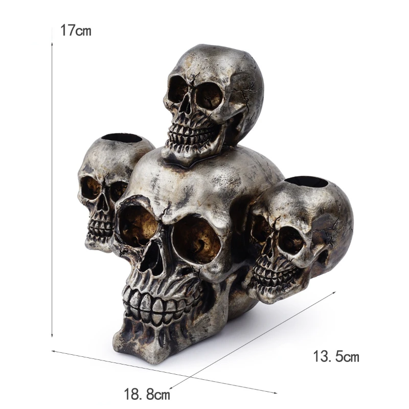 Полимерный медицинский подсвечник BUF с изображением черепа для Хэллоуина обеда