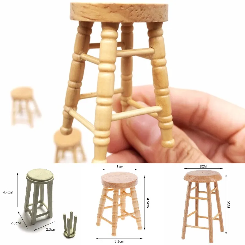 Миниатюрные аксессуары для кукольного домика деревянный мини стул имитация