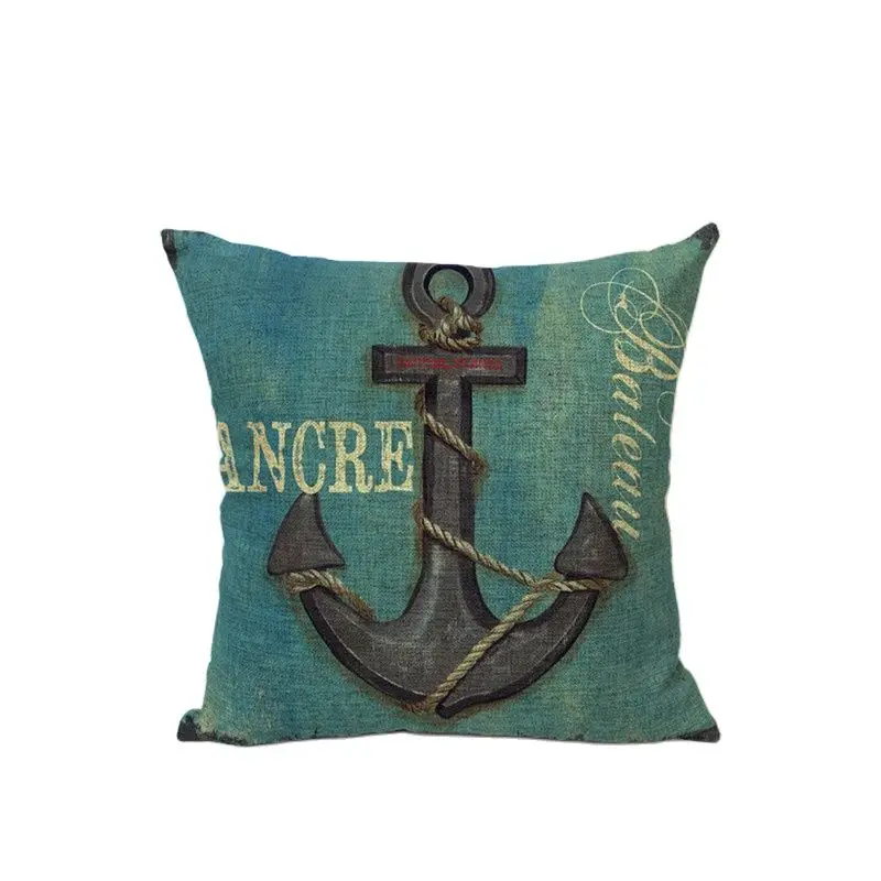 Чехол для подушки брендовый чехол с красным якорем 45*45 см квадратный морской