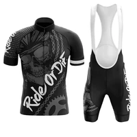 summer classic grey and black mens breathable bike racing suit set mountain fancy sportswear clothing jersey mtb cycling shirt