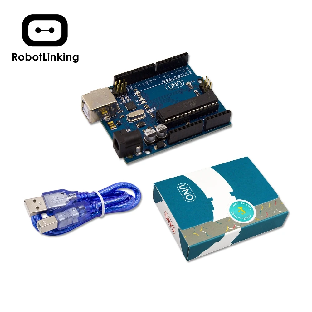 Оригинальный чип robotbinding UNO R3 для Arduino MEGA328P ATMEGA16U2 с USB кабелем + розничная коробка