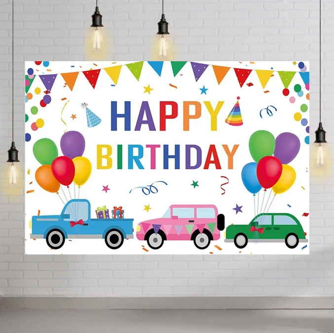 

Drive By Birthday Parade Party Backdrop Through Cars Balloons Background Social Distancing Quarantine Bday Decoration Banner
