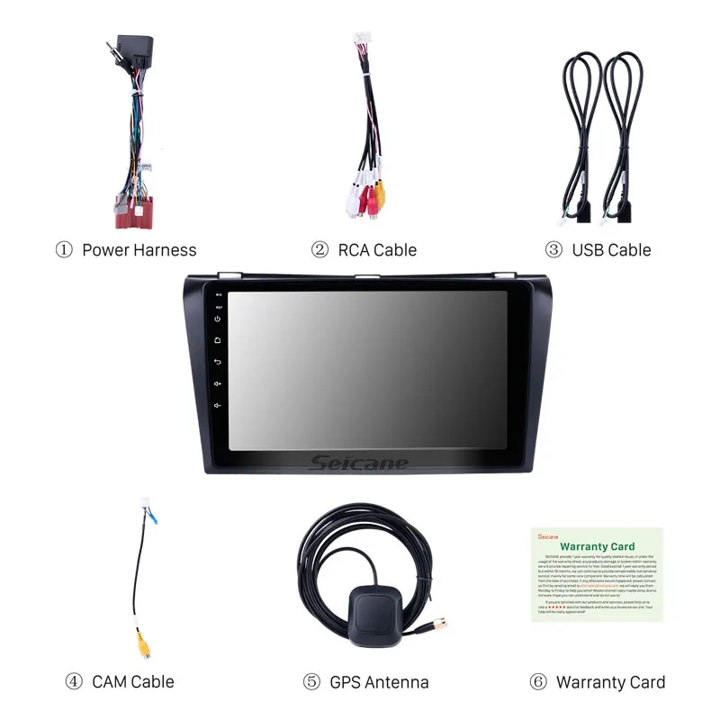Автомагнитола Seicane для Mazda 3 I Mazda3 BK 2003 2009 мультимедийный видеоплеер навигация GPS