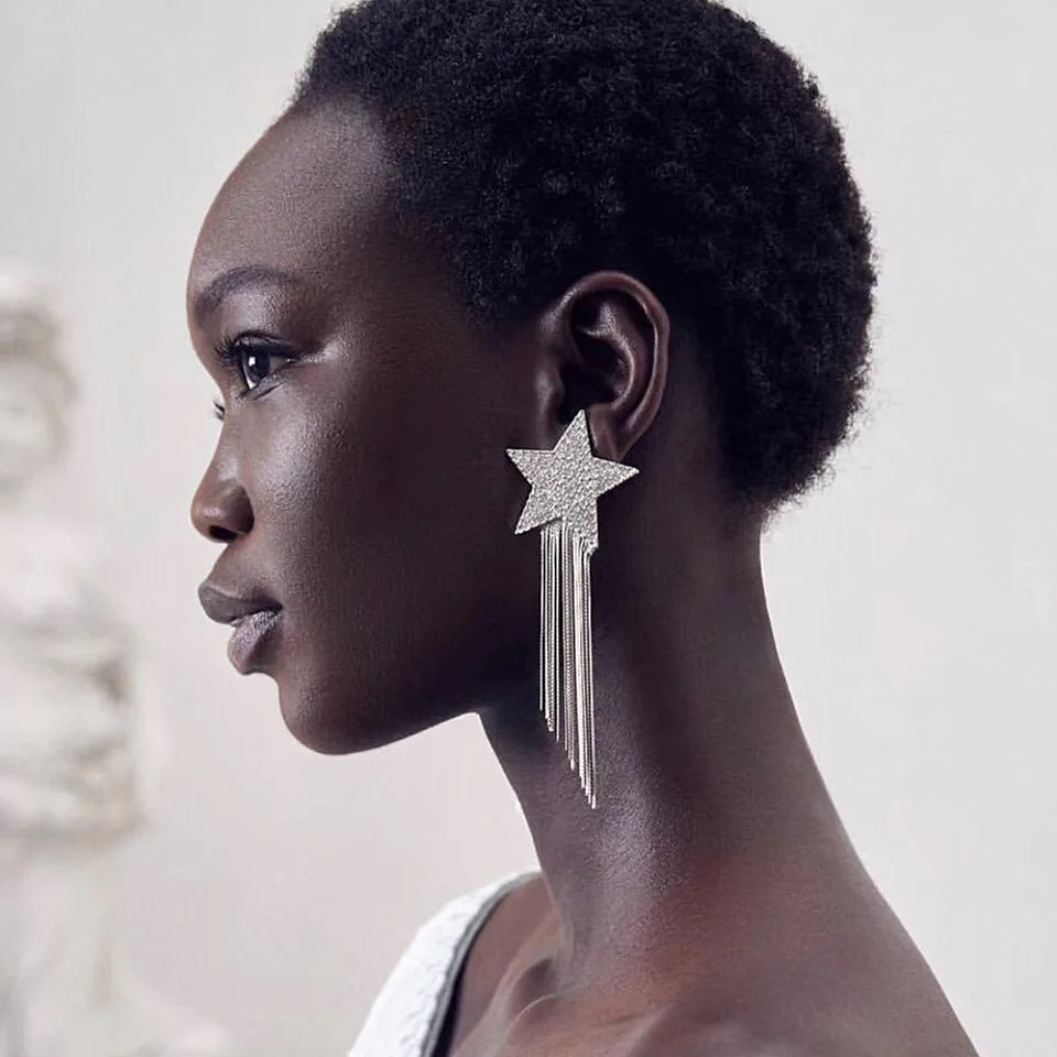 Фирменные блестящие Подвески Стразы в виде звезд висячие серьги ювелирные