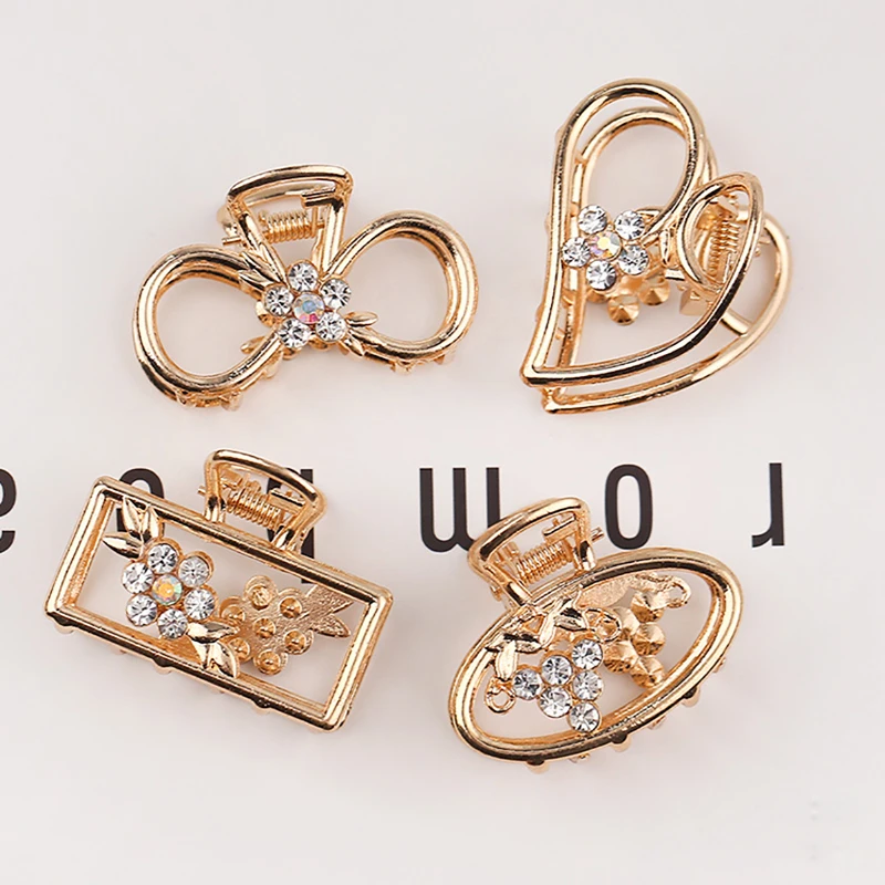 

2021 New Rhinestone Flower Crab Claw Alloy Hairpins Women Hair Clips Hair Claw Girls Hair Accessories Headdress