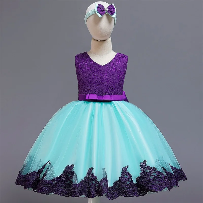 Летнее платье принцессы для маленьких девочек платье на крестины вычурная юбка бантом платья для девочек с открытой спиной на день рождения торжественный костюм