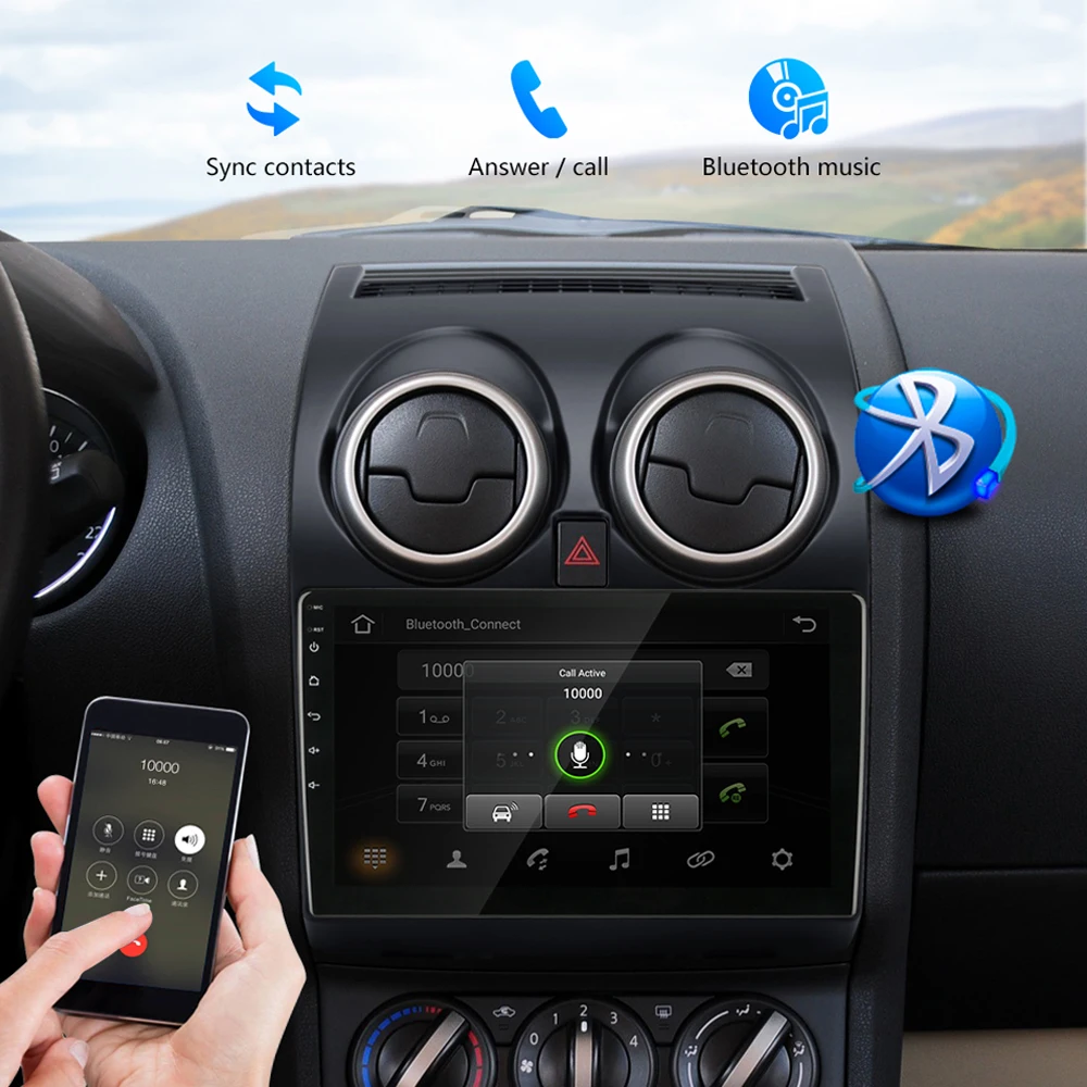 9 &quot2din Android 10 1 автомобильный мультиmidia видео плеер GPS навигация для Nissan Qashqai J10 2006