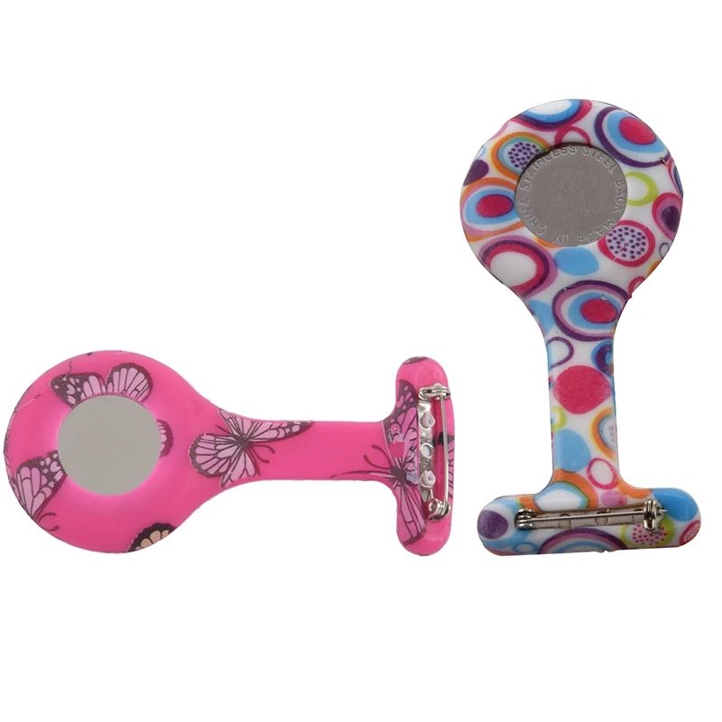 1 шт. розово красный узор бабочки силиконовая Брошь медсестры Туника Fob карманные