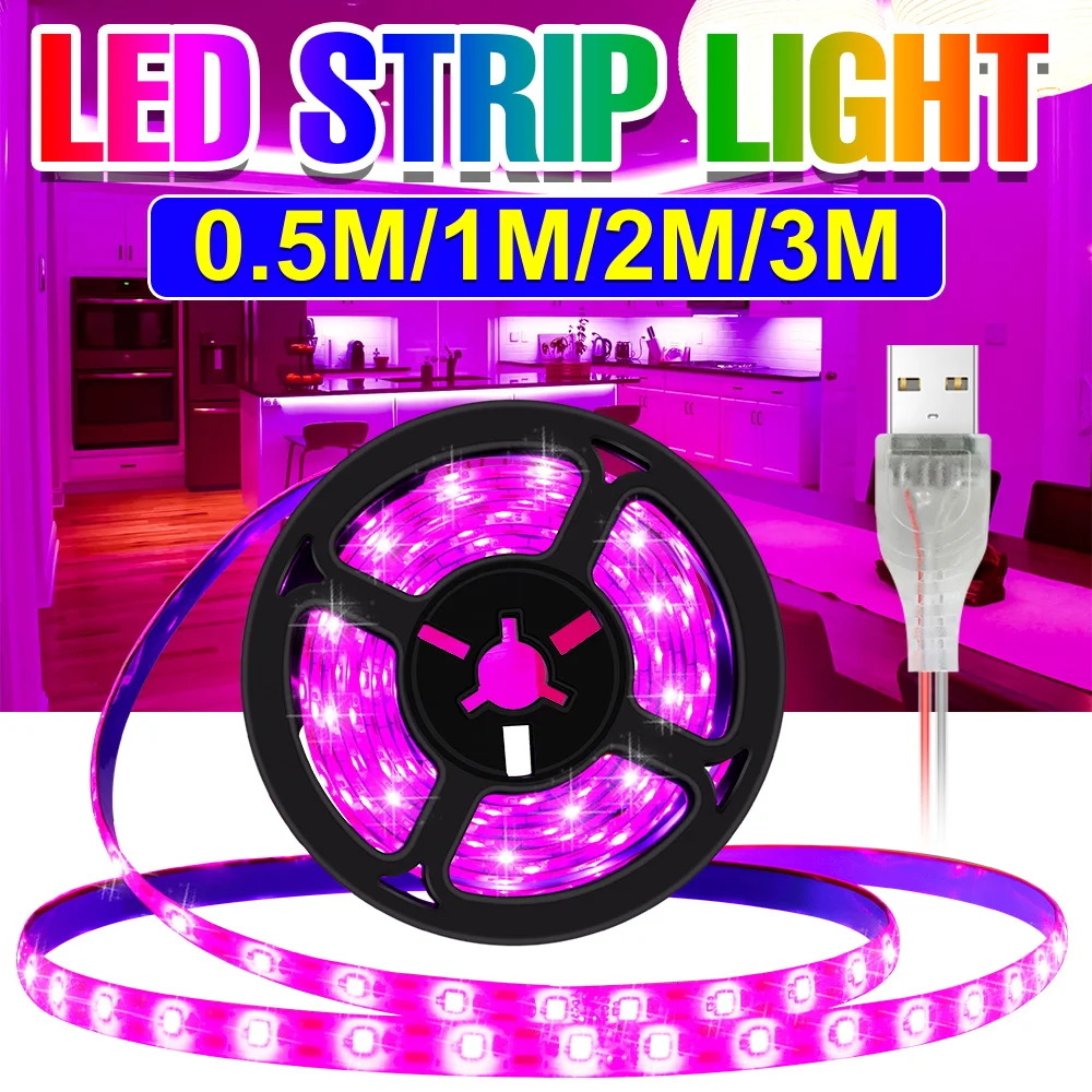

Гибкая светодиодная лента 2835SMD с питанием от USB для подсветки телевизора, 0,5 м, 1 м, 2 м, 3 м