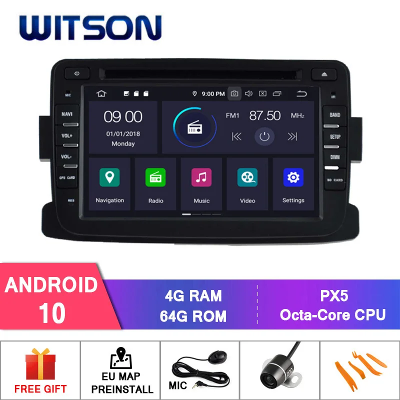 WITSON Android 10 0 IPS HD экран для RENAULT DUSTER Dokker устройства автомобиля DVD 4 Гб RAM + 64 FLASH 8 Octa Core