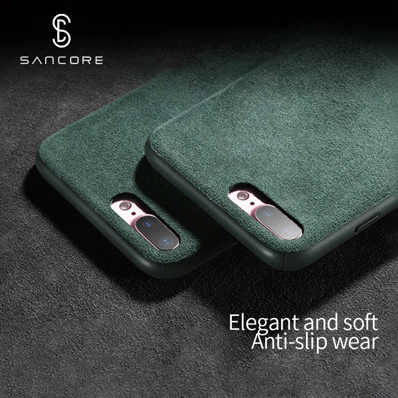 100% sancore чехол для iPhone 6/6s/7/8 plus телефона ALCANTARA из ТПУ в деловом стиле замшевый 6/7/6p/7p