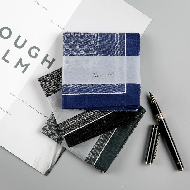 Новинка мягкая жаккардовая хлопковая ткань Мужская портативная салфетка для