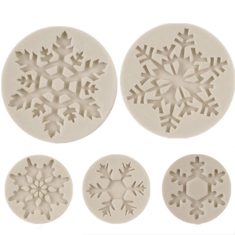 5 размеров 3D рождественские украшения снежинка кружево шоколадная вечеринка