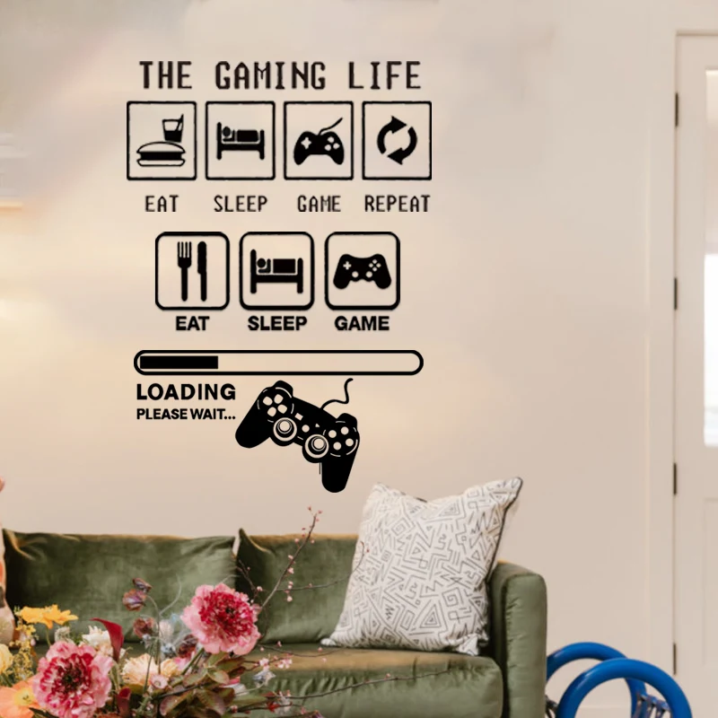 DIY Съемная загрузка игра печать цитаты стены искусства стикер играть геймер