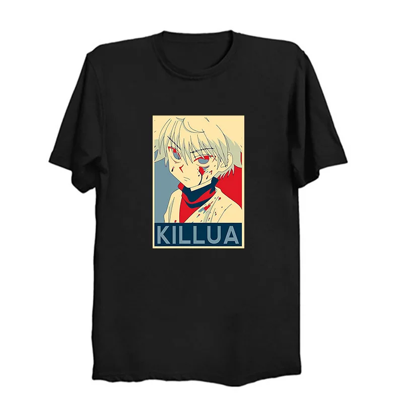 Мужская футболка Hunter X с коротким рукавом повседневная тенниска рисунком аниме