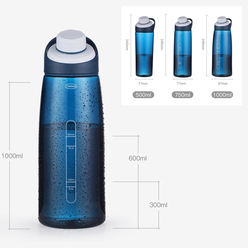 Water Bottle 750ML Plastic Drinkware Tour Outdoor Sport School Leak Proof Seal Gourde Climbing Bottles Gym Kettle | Дом и сад
