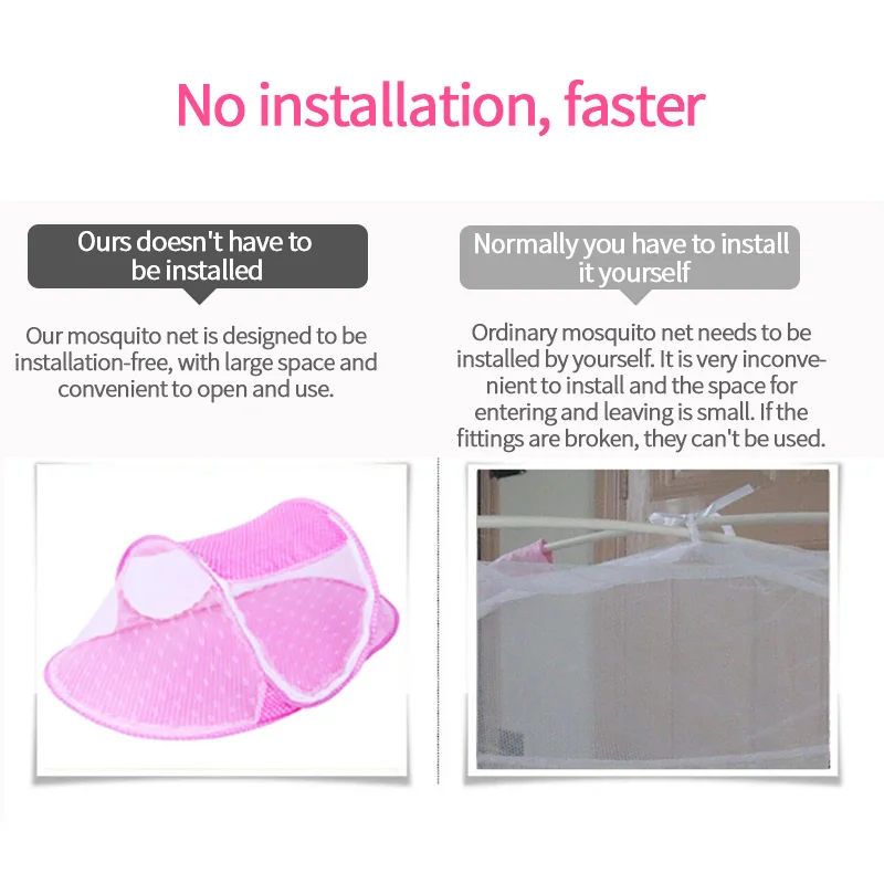 

Baby Infant Mosquito Net Portable Canopy Bed Newborn Baby Folding Tent Mosquito Net For Infant Crib Kids Bed Supplies Baby Care