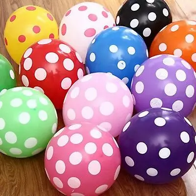 

25 Mixed Color 12" Polka Dot Latex Balloons Celebration Party Wedding Birthday