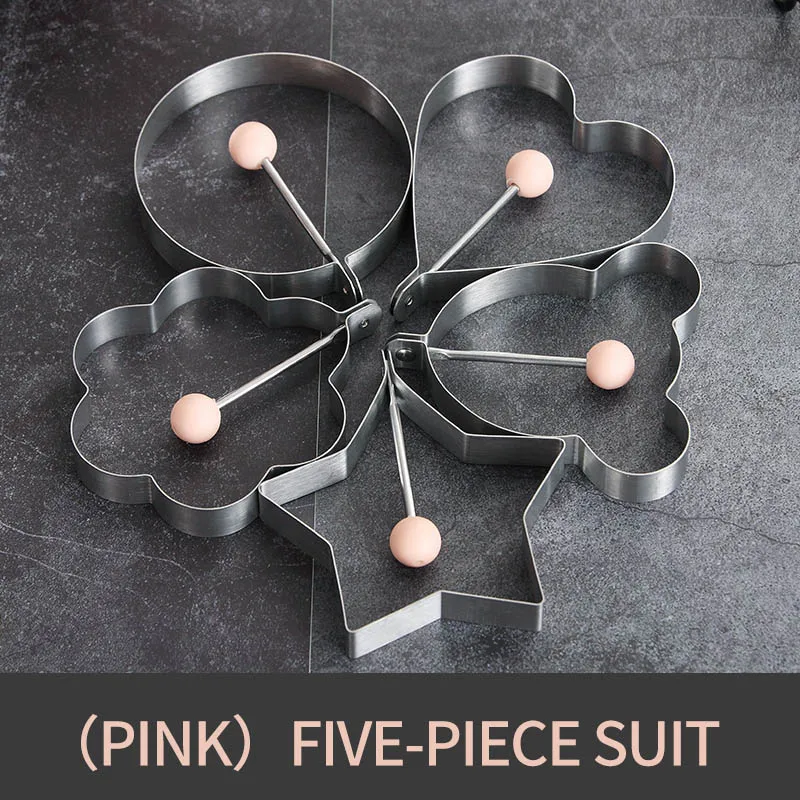 5 Pcs Pink Worthby 4 шт./компл. милые яйцеварка Пластик яйцо набор Кухня яйцо Плита инструменты яйцо пресс-формы с крышкой кисть блинница - Цвет: 5 Pcs Pink