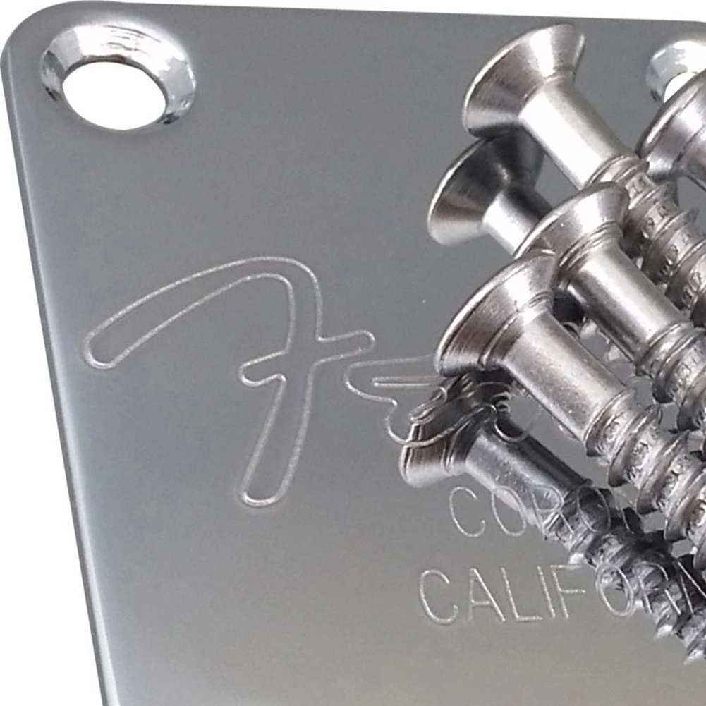 70s vintage stil f logo 4 bolzen chromschwarz gitarre neck platte neckplate wschrauben für strat tele gitarre zubehör ersatz free global s