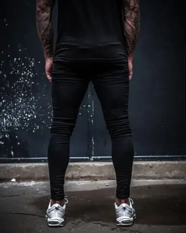 Men's Skinny Stretch Ripped Jeans HipHop Distressed Slim Fit Jean Pants Damaged Denim Street ropa de hombre jeans | Мужская одежда