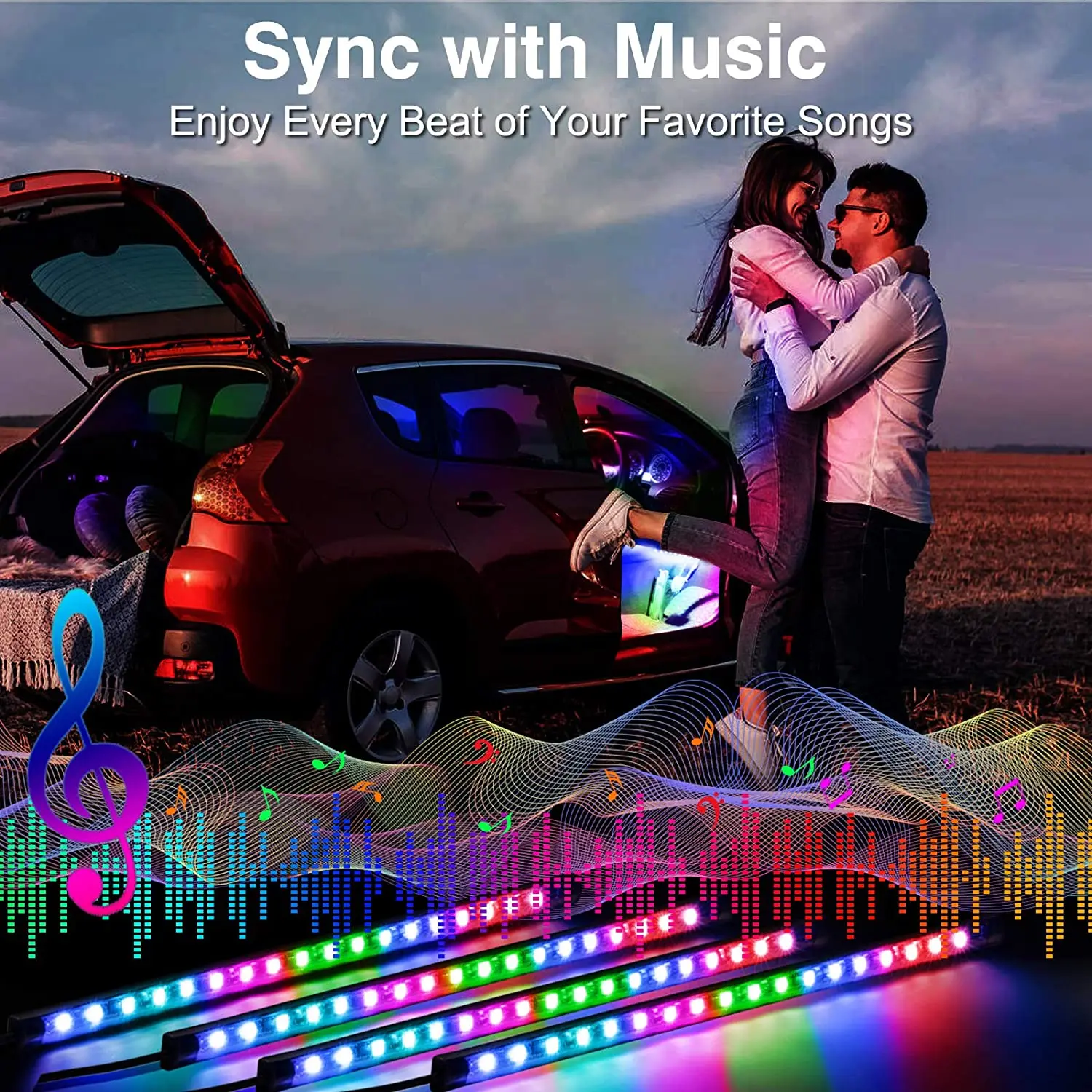 Автомобильная атмосферная светодиодсветодиодный RGB-лампа декоративное