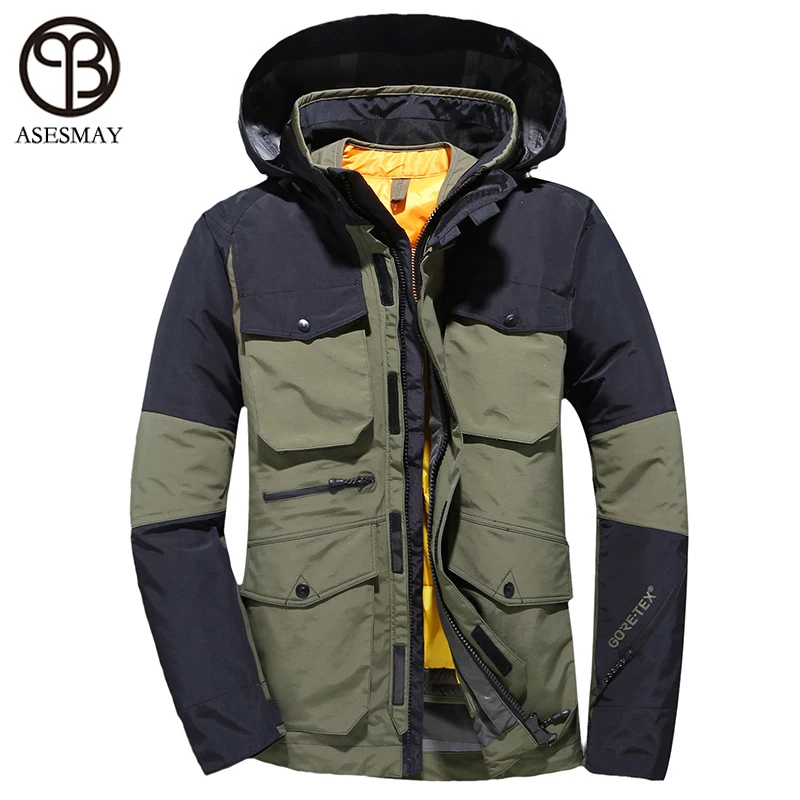 Мужской пуховик Asesmay сезона 2019 года мужское зимнее пальто теплая Утепленная